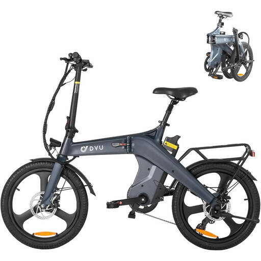 DYU T1 20 Inch Foldable Electric Bike Grey