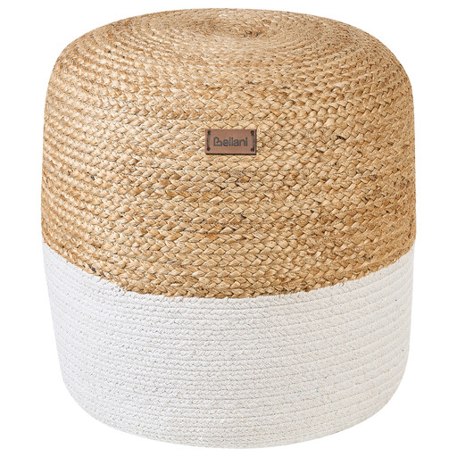 Beliani Jute-Pouf Dalama, Wei?