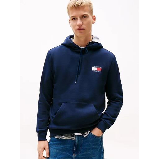 Tommy Hilfiger Tommy Jeans REG ESSENTIAL FLAG HOOD EXT Men Dark Night Navy XXXL