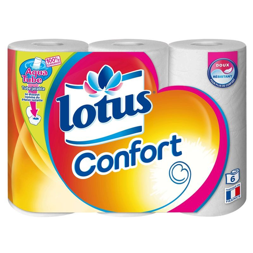 LOTUS Comfort Toilet Paper, 6 Rolls