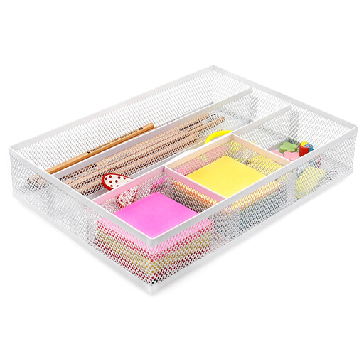 Senhoglb Mesh Drawer Organiser Tray，White