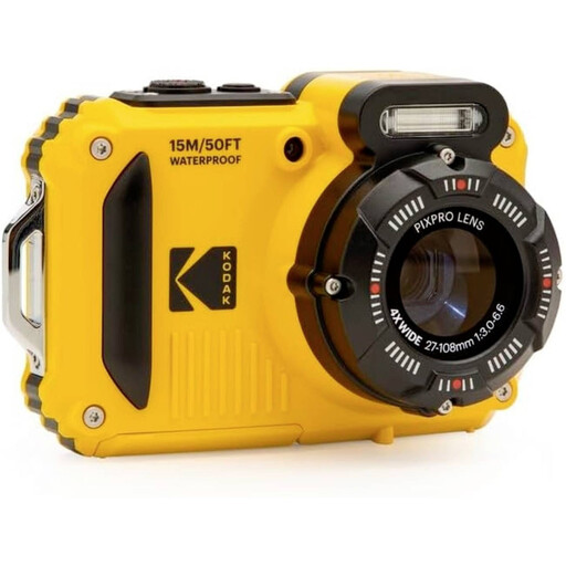 Kodak Digital Camera, Waterproof 15m, Shockproof 2m, Yellow
