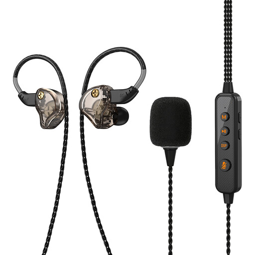 VoxorAI KM09 Black-Gold Wired Headphones