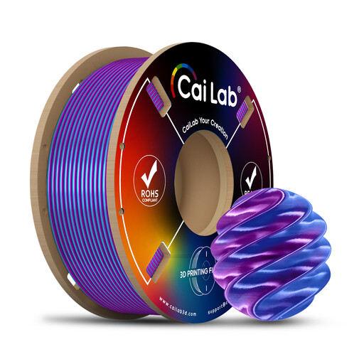 CAILAB 3D Printer Filament PLA Silk Dual Color - Purple&Blue