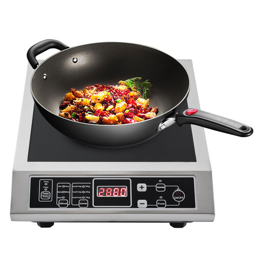 Portable black induction hob, 42 × 35 cm