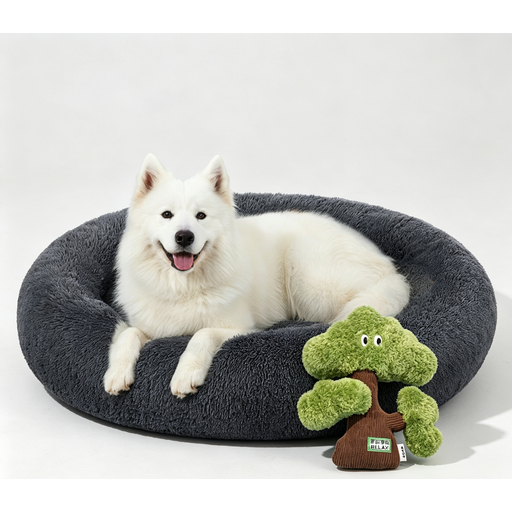 JOYFURNOS Calming Dog Bed Dark Grey