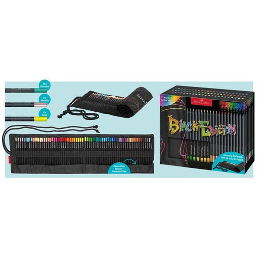 Faber-Castell Colour Pencils Black Edition Set - 72pcs, Roll-up Case