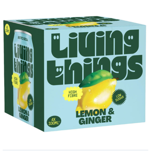 Living Things - Lemon & Ginger Soda 4x330ml