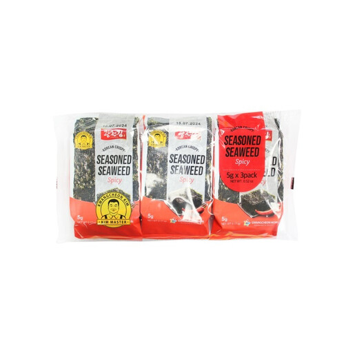KIM master Spicy Dried Seaweed Snack 5g x 3 Packs