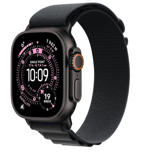 Apple Watch Ultra 3 GPS + Cellular 49mm - black titanium case with black Alpine Loop - medium size