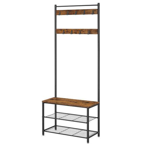 JOYFURNOS Coat Rack, Hall Tree with Shoe Storage Bench