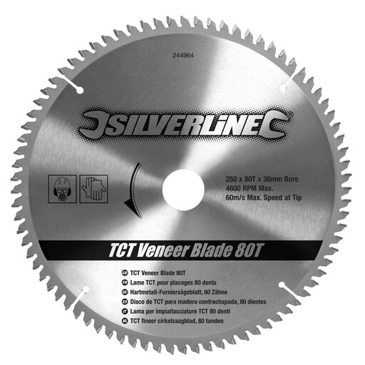 Silverline TCT 饰面板锯片 80T