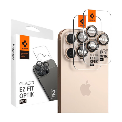 Spigen Optik Pro GLAS.TR ”EZ FIT” Camera Protector 2-PACK for iPhone 16 Pro / Pro Max - Brown