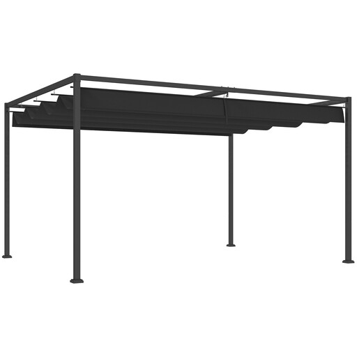 Outsunny 4 x 3(m) Metal Outdoor Pergola with Retractable Roof