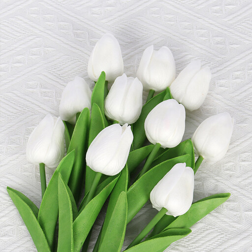Wei's Moment 7Pcs Artificial Tulips Flowers Fake Flowers Latex Tulips Real Touch