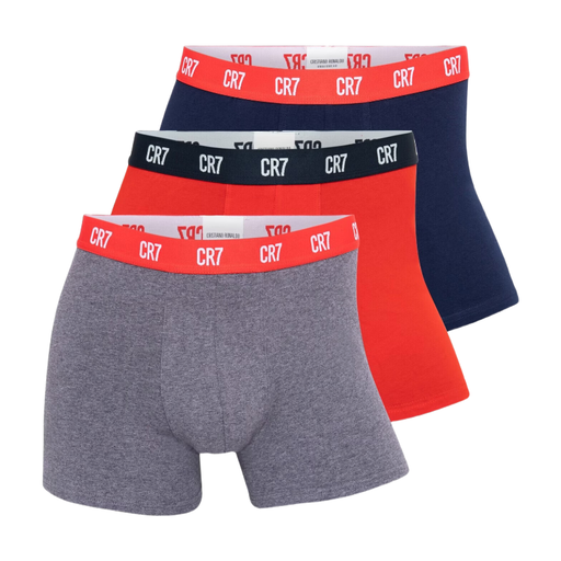CR7 3 Pack Trunks Grey/Orange/Navy