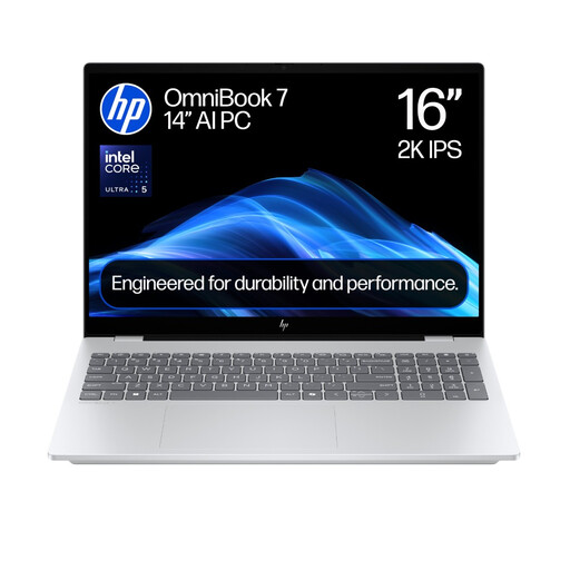冰川银配色的 HP OmniBook 7 AI 笔记本