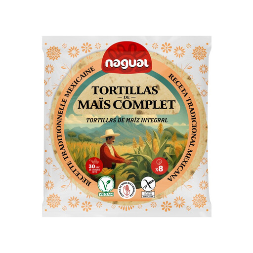 NAGUAL wholegrain corn tortillas, 200 g pack