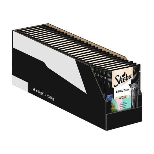 Sheba Portionsbeutel Selection in Sauce mit Lachs und Seelachs 28 x 85g