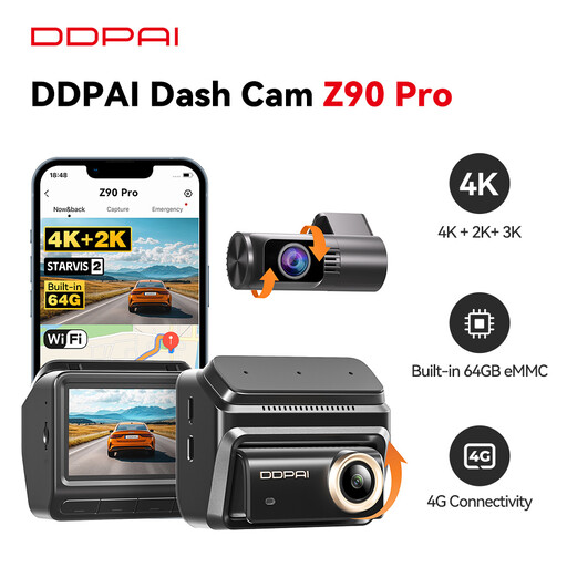 New DDPAI Z90Pro 2 Channel 4K+2K Dual Dash Cam
