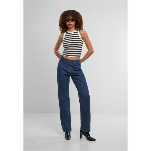 Urban Classics Ladies Straight Fit Denim mid deep blue washed