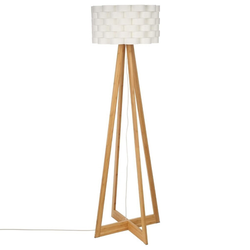 Moki driepoot vloerlamp 150 cm hoog wit bamboe