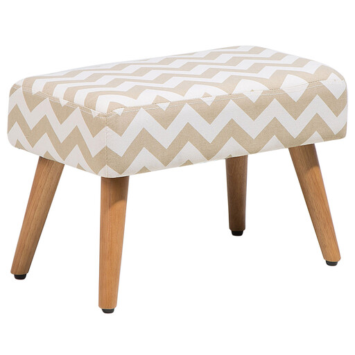 Beliani Fußhocker Stoff Beige TAKOMA