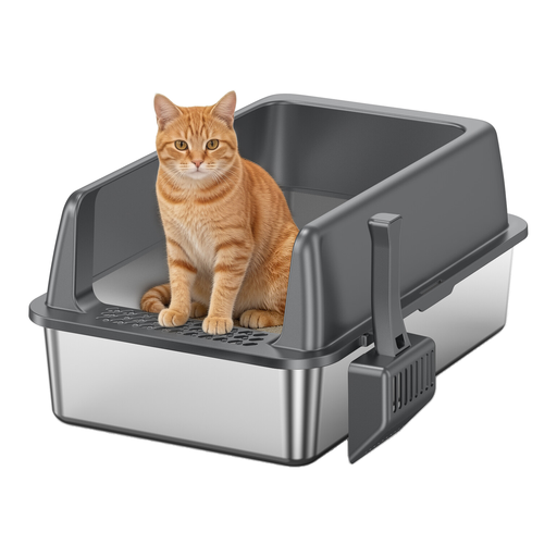VVM Stainless Steel Litter Box with Lid