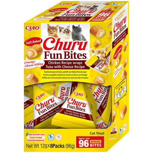 INABA Fun Bites Cat Chicken Wraps Tuna with Cheese