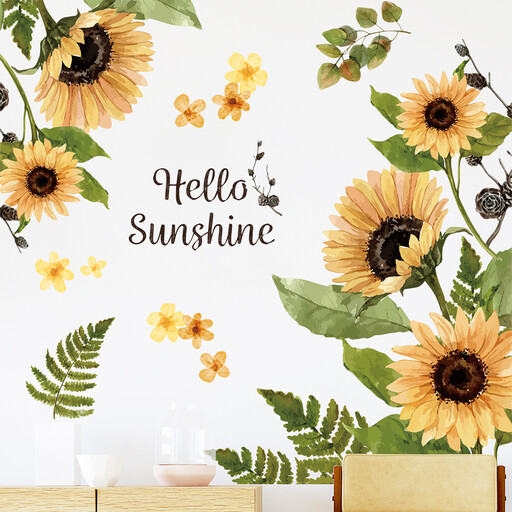 Sunflower Wall Stickers, 3D Yellow Flower Wall Decals