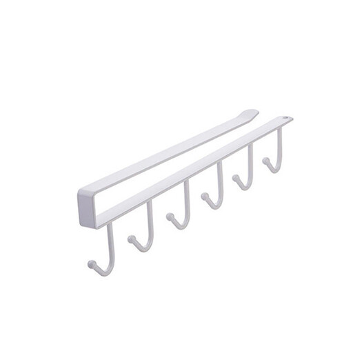 Hanging mug storage rack, to be fixed under a shelf, white colour