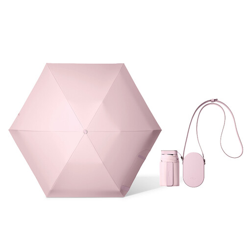 Beneunder BM666 black vinyl compact UV protection sun umbrella, pink