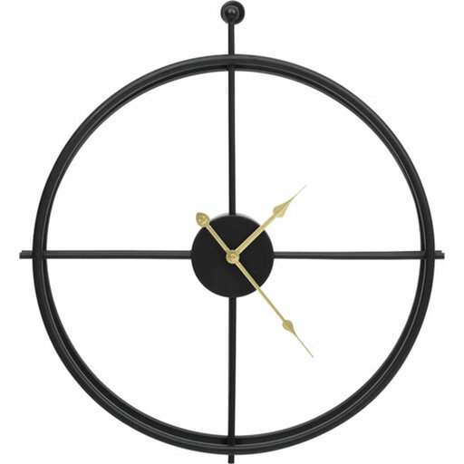 vidaXL Wall Clock - Iron, Black, 52 cm