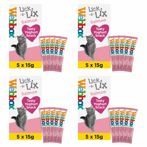 Webbox Lick-e-Lix with Salmon Tasty Yoghurty Treat 5 x 15g (4 Packs)
