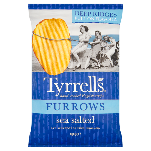 Tyrrells Furrows Sea Salt crisps, 150g bag
