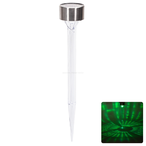 Aigostar Solar Ground Spike Light Stainless Steel RGB Color Changing Weatherproof Solar Light for Garden Paths