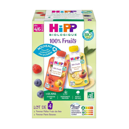 HIPP Organic Fruit Baby Pouch From 4/6 Months 4x90g