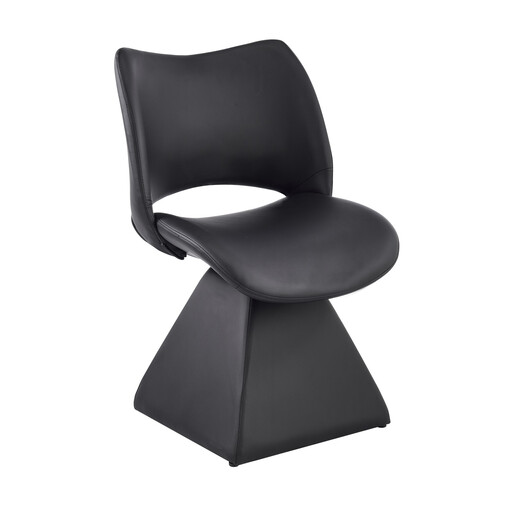 URBAN MEUBLE Comfort Drehstuhl Black, Modern High-back Faux Leather Chair, Size 54x48x84 cm