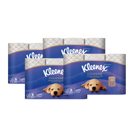 KLEENEX Soft Cushioned White Toilet Tissue 3-Ply, 24 rolls