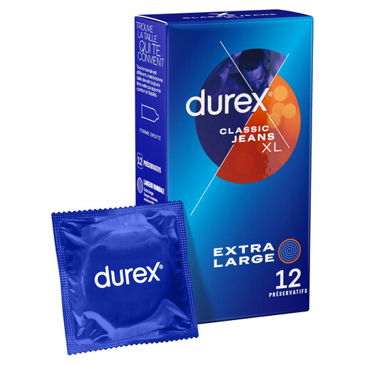 DUREX Classic Jeans XL 安全套 12 只装（标称宽度 60 毫米）