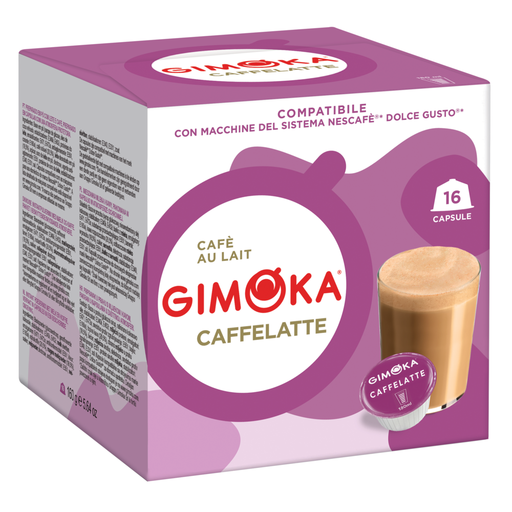 GIMOKA Caffè Latte 咖啡胶囊，兼容 Dolce Gusto，16 粒装，160 g