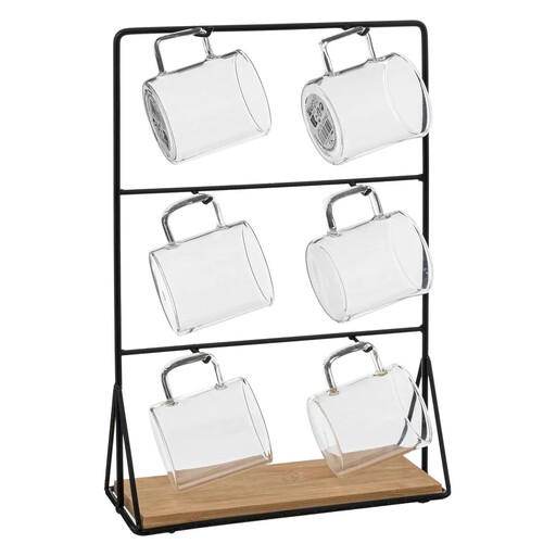 Secret de Gourmet Mia Ceramic Cup Set with Metal Rack