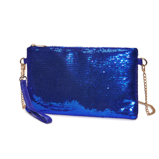 Miss Lulu sequin clutch with gold-tone details