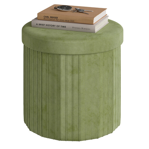 WOLTU Round Pouf with Storage in Green
