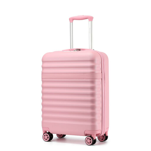 Kono ABS+PC hard-shell suitcase with TSA lock and spinner wheels, pink, 20 inch