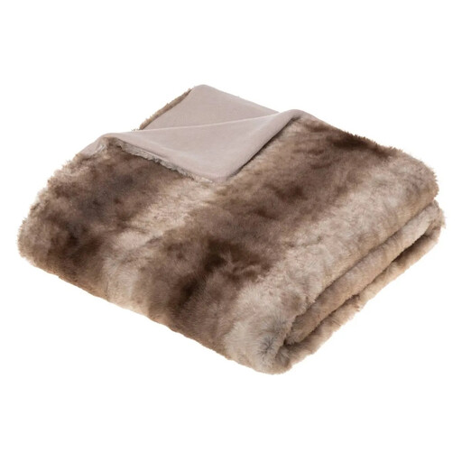 Plaid "Grizzli" en fausse fourrure beige