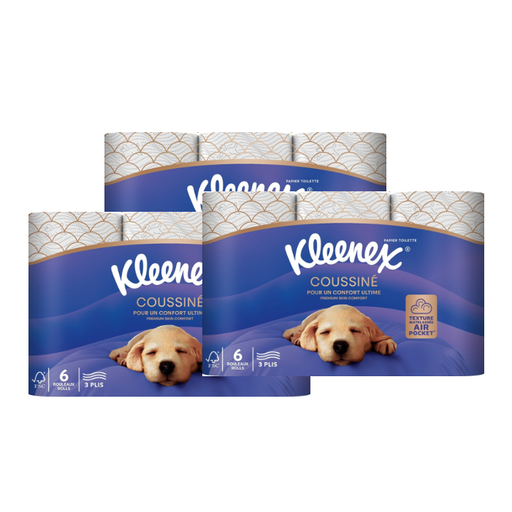 KLEENEX Cushiony Soft White Toilet Paper 3-Ply
