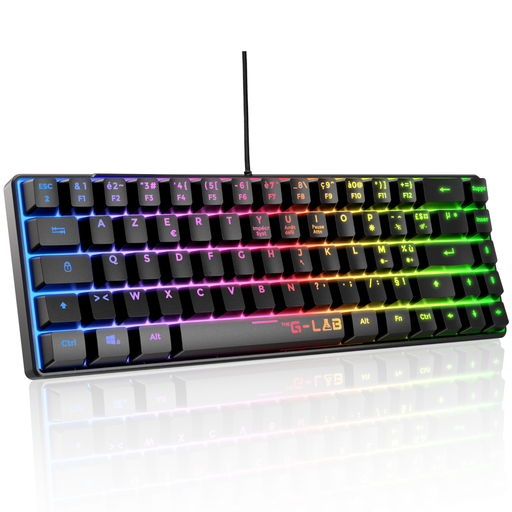 THE G-LAB Keyz Mercury Wired Mechanical Gaming Keyboard Red Switch RGB TKL