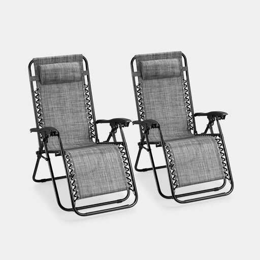 Vonhaus Verona 2 Pack Zero Gravity Chair - Grey