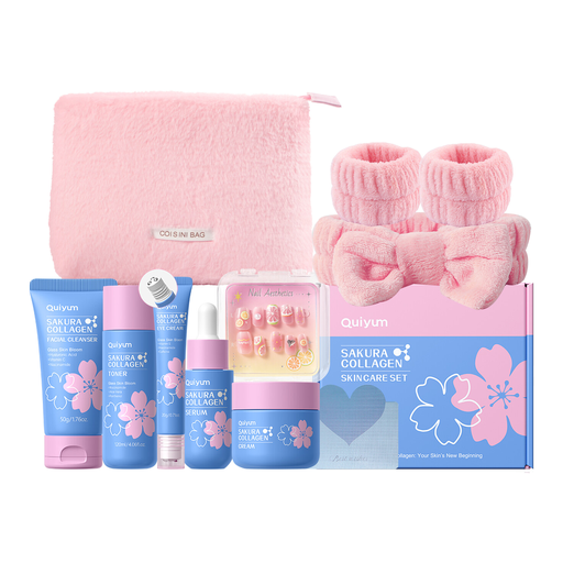 QUIYUM Sakura Collagen Skincare Set (8pcs)